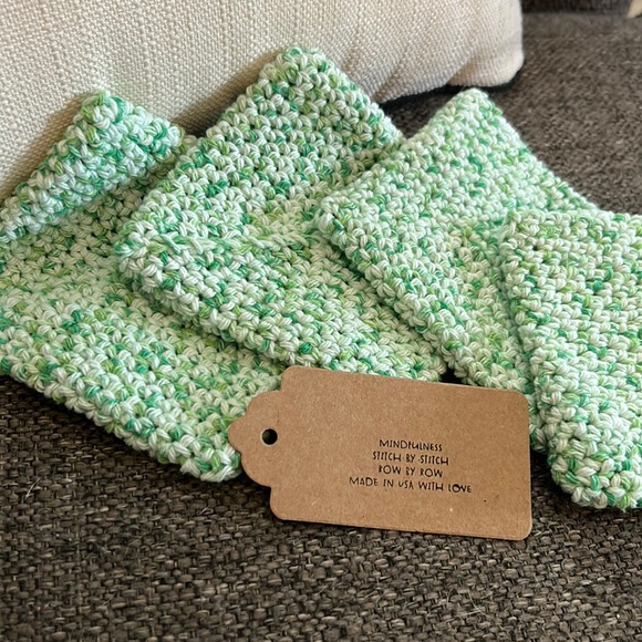 NWT 4 Coasters Made in USA with 100% recycled cotton! Perfect to use as trivet! - Picture 2 of 3